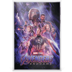 Futuristic Avengers Endgame movie poster featuring iconic Marvel characters in space.