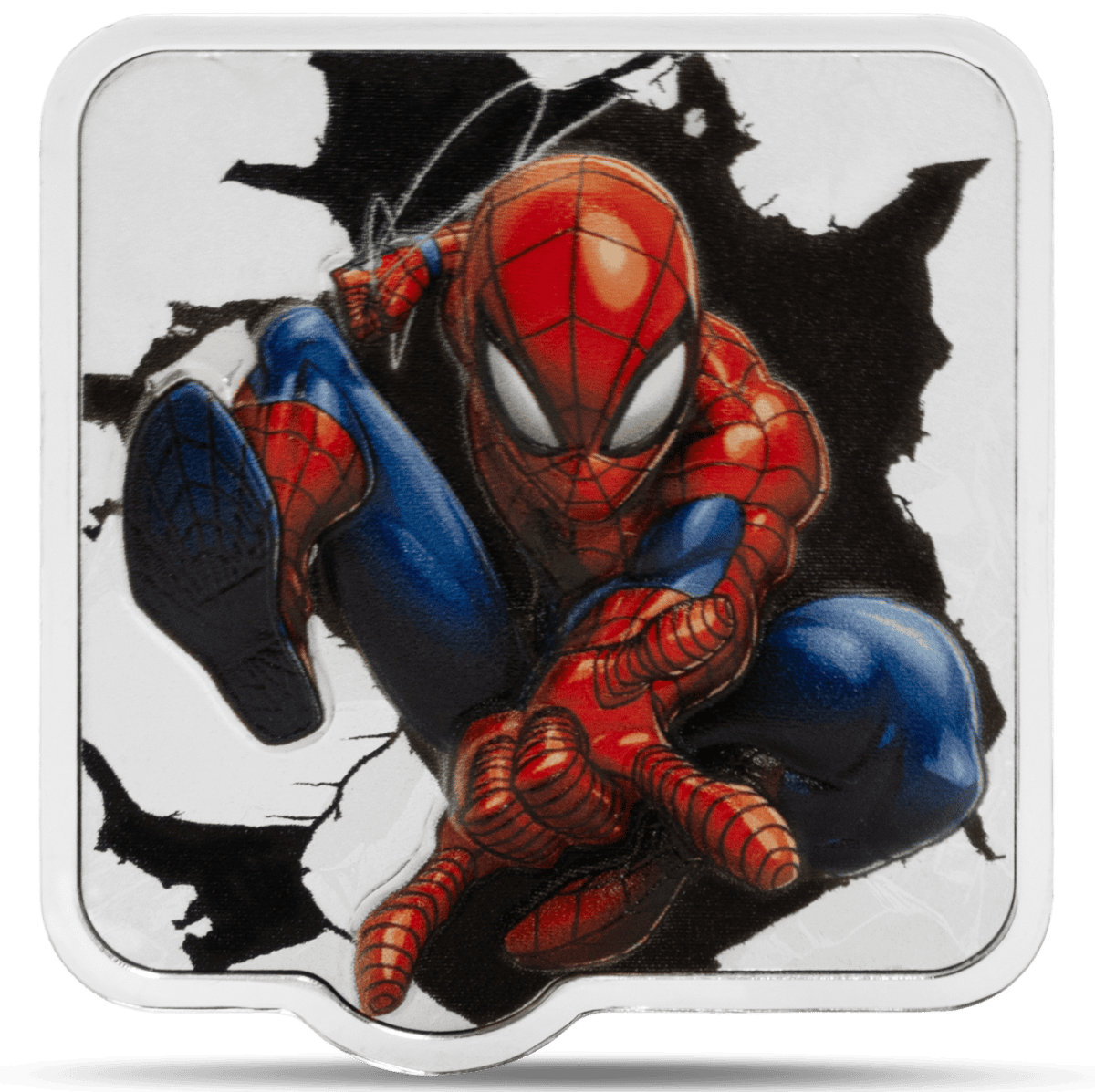 Spiderman sneaker sticker with black and white background.