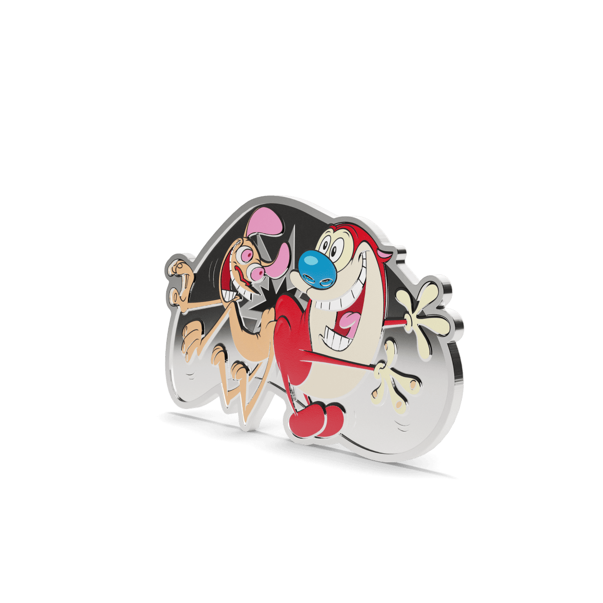 Colorful enamel pin featuring Tom and Dig Dog from Tom and Jerry, with vibrant detailing and playful expressions, perfect for collectors of animated character memorabilia.