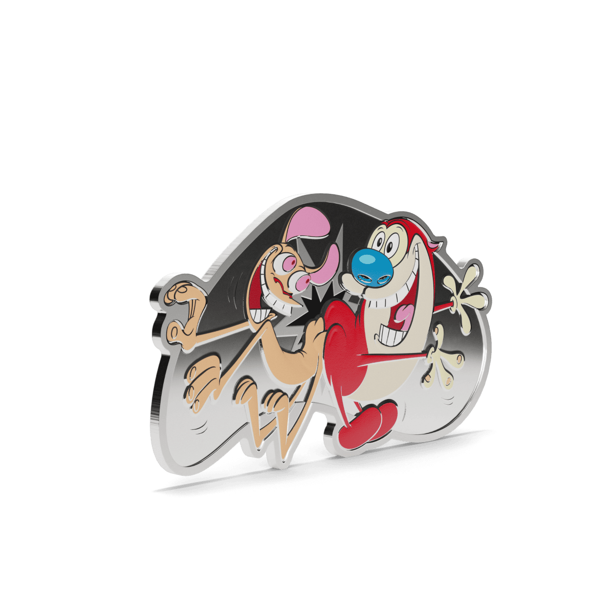 Colorful enamel collectible coin featuring Animaniacs characters Yakko and Pinky, with vibrant design and detailed artwork.