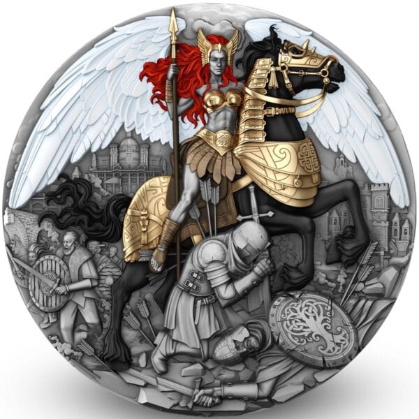 2025 Niue Valkyrie 2 oz Silver Antiqued High Relief Gilded Coin