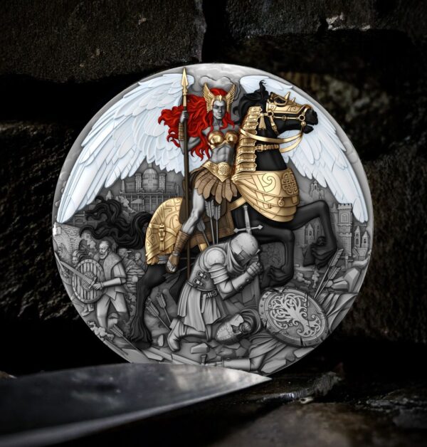 2025 Niue Valkyrie 2 oz Silver Antiqued High Relief Gilded Coin - Image 5