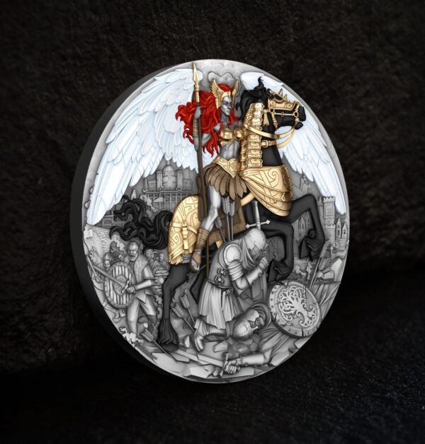 2025 Niue Valkyrie 2 oz Silver Antiqued High Relief Gilded Coin - Image 7