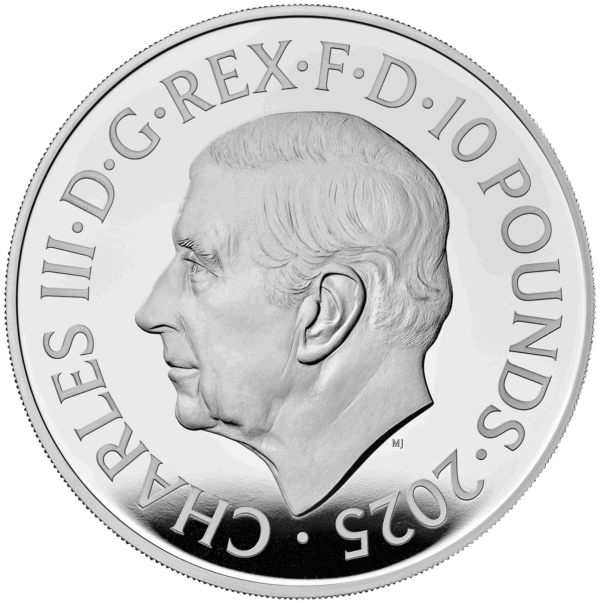 Profile view of a silver commemorative coin featuring President Joe Biden for US currency collection, detailed engraving showcasing his portrait.