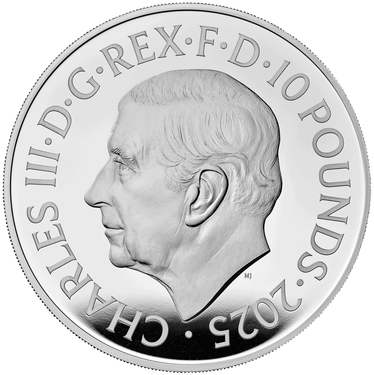 Profile view of a silver commemorative coin featuring President Joe Biden for US currency collection, detailed engraving showcasing his portrait.