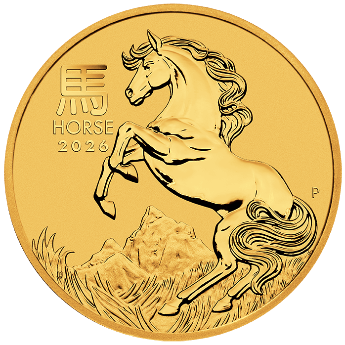2026 Australia Lunar Series III Year of the Horse 1/20 oz Gold BU Coin
