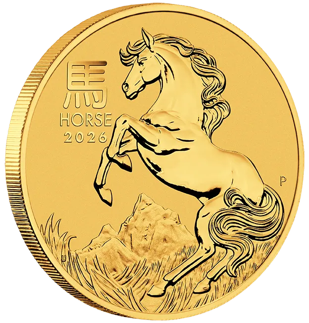 2026 Australia Lunar Series III Year of the Horse 1/20 oz Gold BU Coin - Image 3