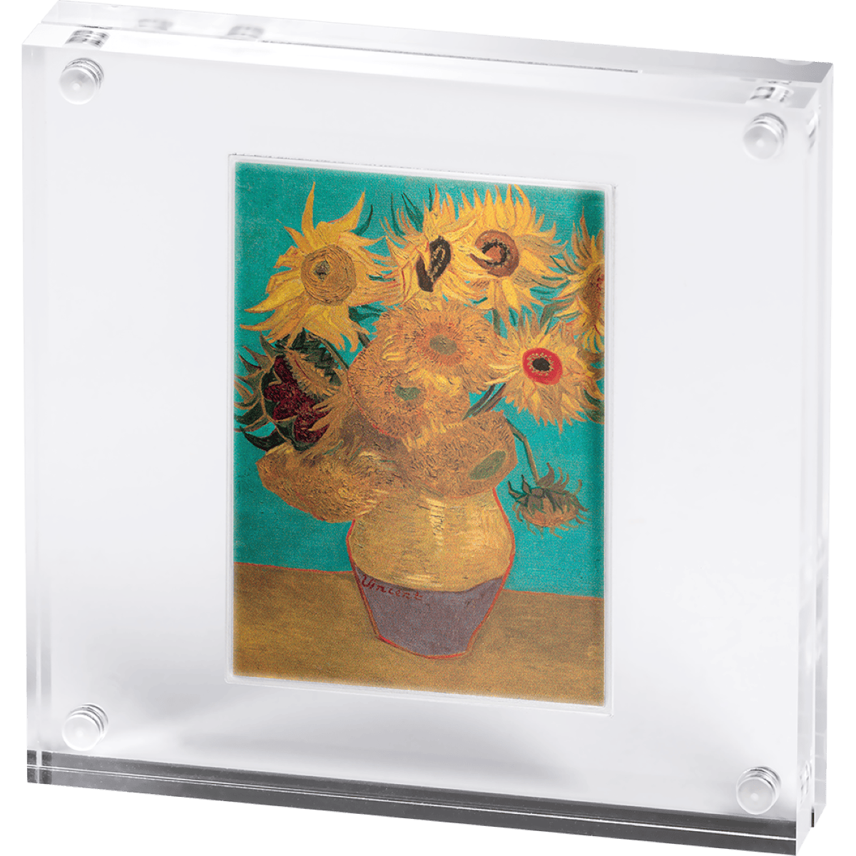 2026 Cameroon Art Gallery Vincent Van Gogh Sunflowers 1 oz Silver Digitally Printed Coin - Image 5