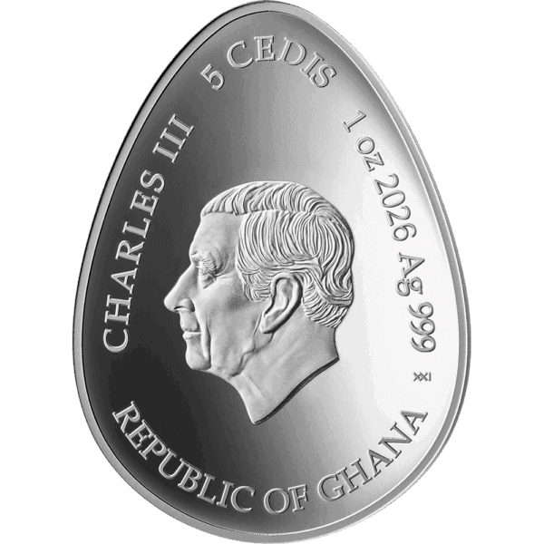 Shiny Ghana coin featuring a profile of a prominent figure, showcasing detailed engravings.