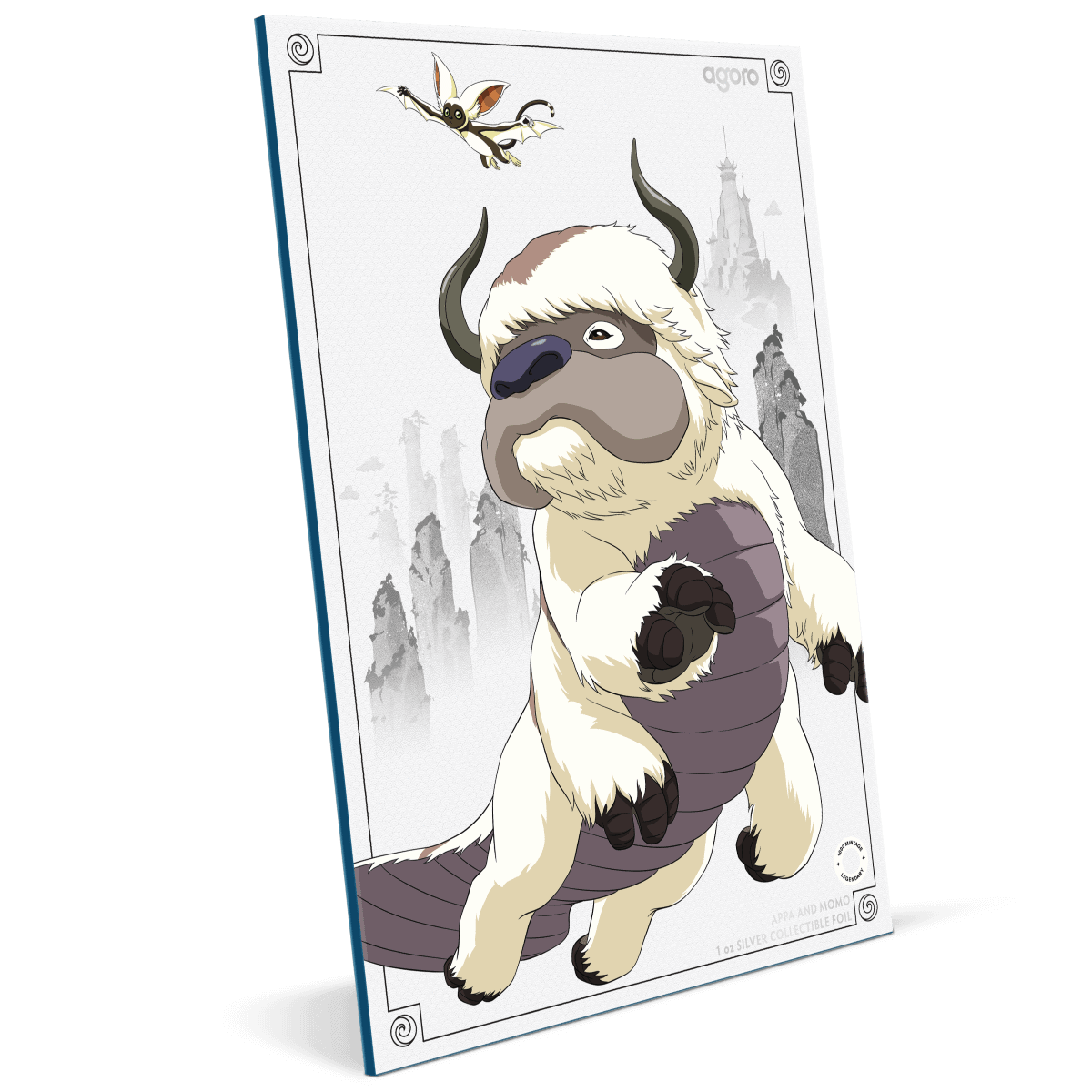 Colorful fantasy creature illustration featuring a furry, horned beast with a small flying dragon above.