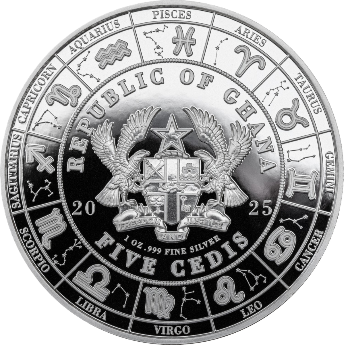 2025 Ghana Zodiac Capricorn Anime 1 oz Silver Colorized Proof Coin - Image 2