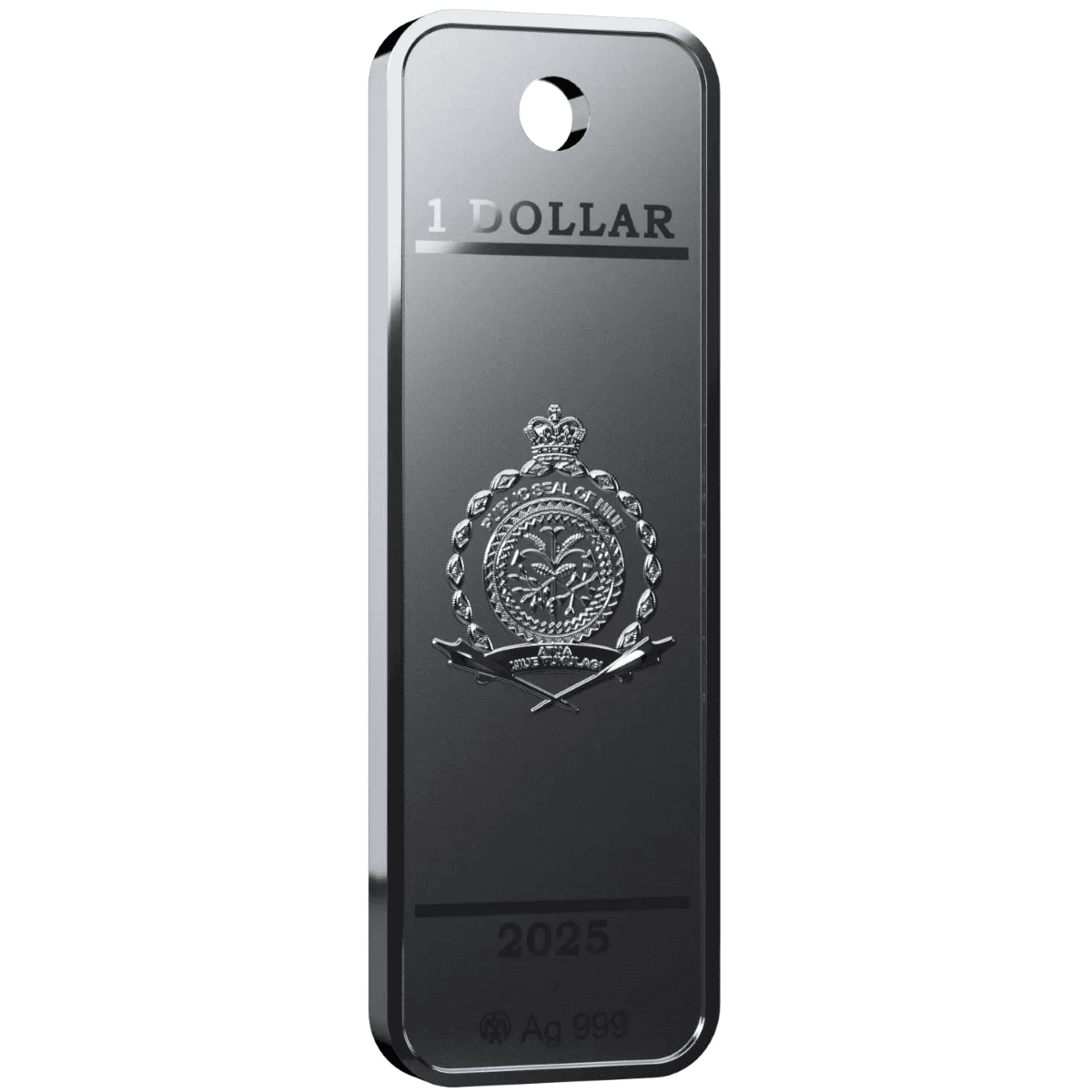 Niue Lady Liberty 3.80 Gram Silver Proof-like Pendant Coin, 2025, with detailed back design featuring emblem and inscriptions.