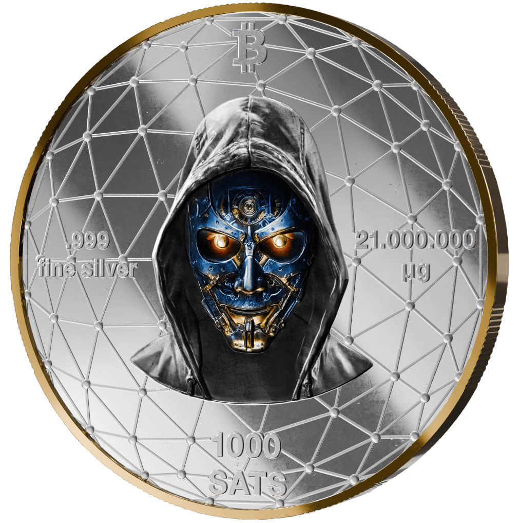 Satoshi Project Bitcoin Christmas 21 Gram Silver Colorized Coin