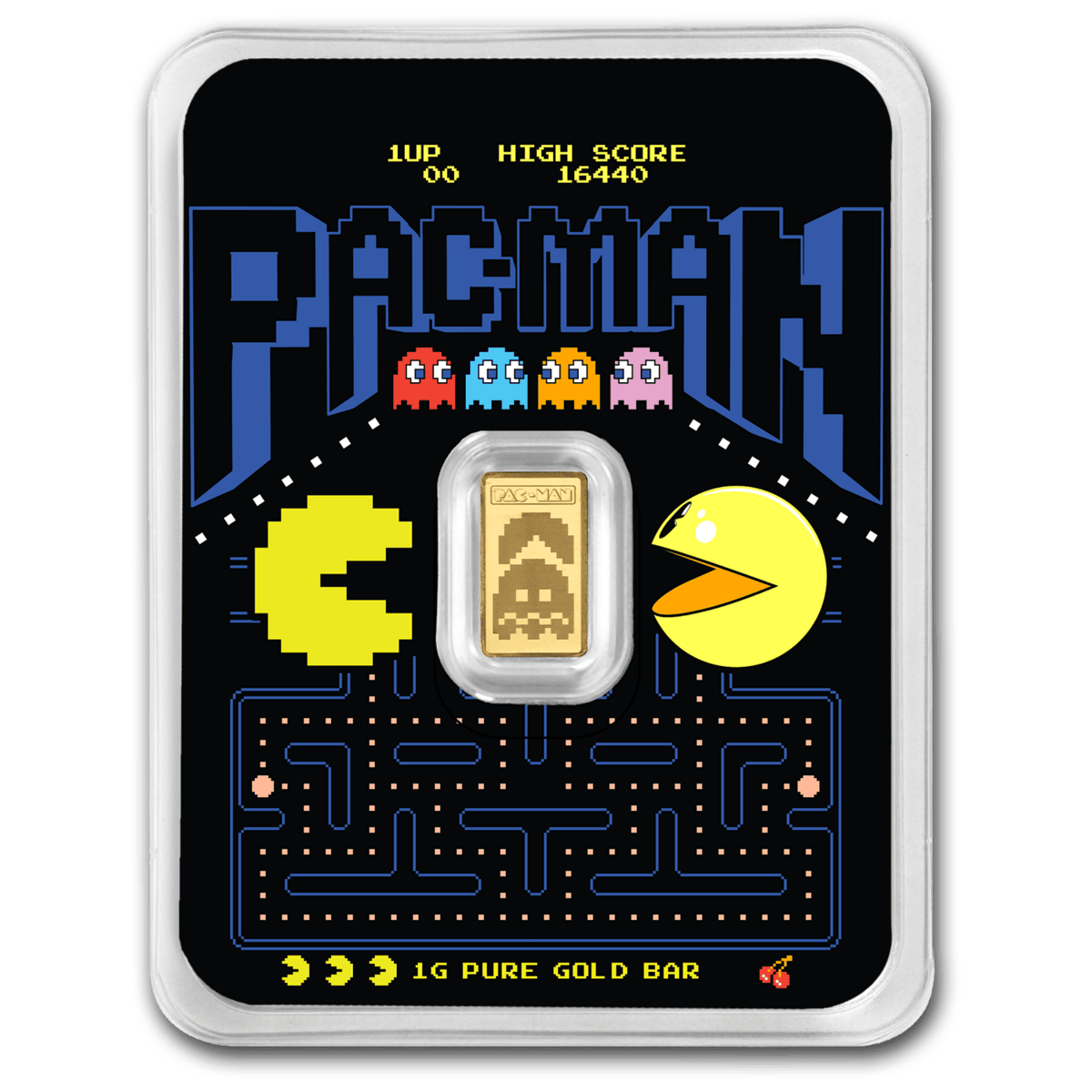 2025 PAMP PAC-MAN 45th Ann. 1 Gram Gold Bar in TEP