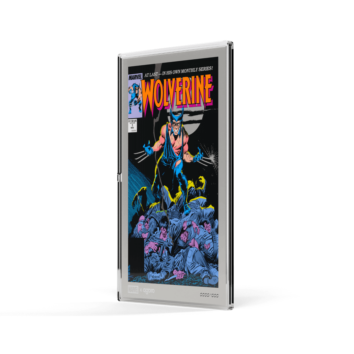 1. Niue Agoro Wolverine comic cover silver foil coin with Chase GR reserve side packaging, 1 oz collectible.