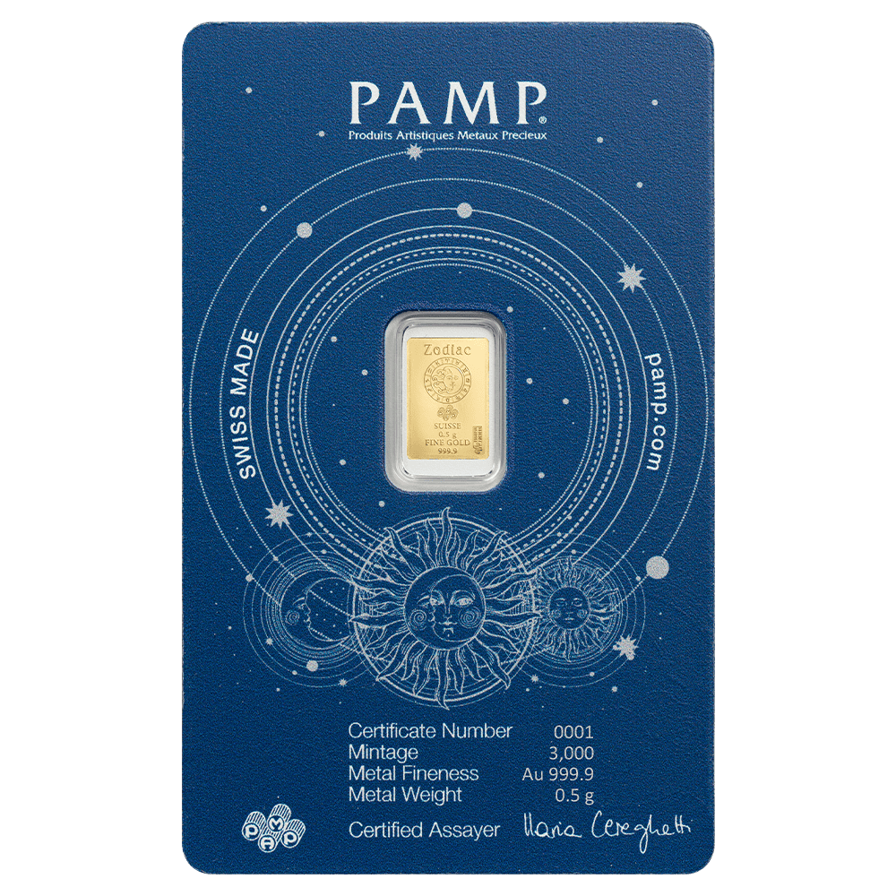 2026 PAMP Suisse Zodiacs Cancer 1/2 Gram Gold Bar in Card