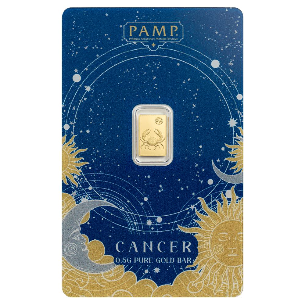 2026 PAMP Suisse Zodiacs Cancer 1/2 Gram Gold Bar in Card