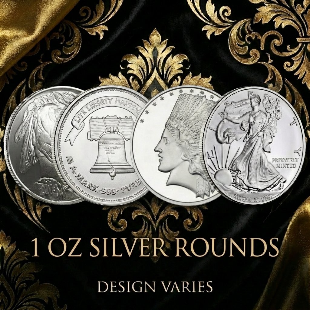 Silver Rounds Collection 1 oz Generic Silver Rounds - Secondary Market,Design Our Choice