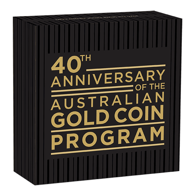 Shiny silver coin, angled view, 2026, Perth Mint, 1 oz, featuring the 40th Anniversary of the Australian Nugget the.