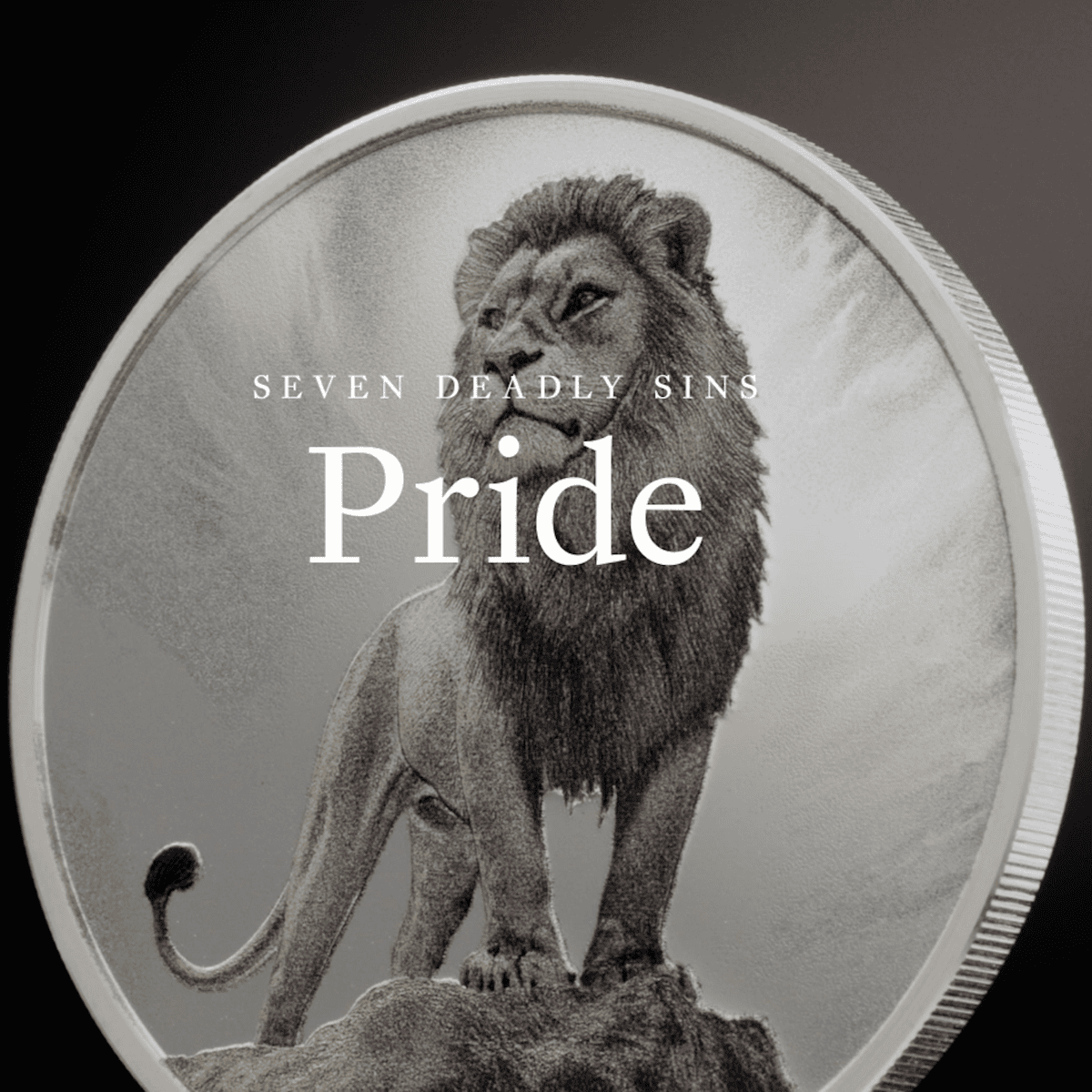 Shaded angle of 2026 Cook Islands Pride 1 oz Silver Colorized Proof Coin, minted in 2026, featuring a majestic lion.