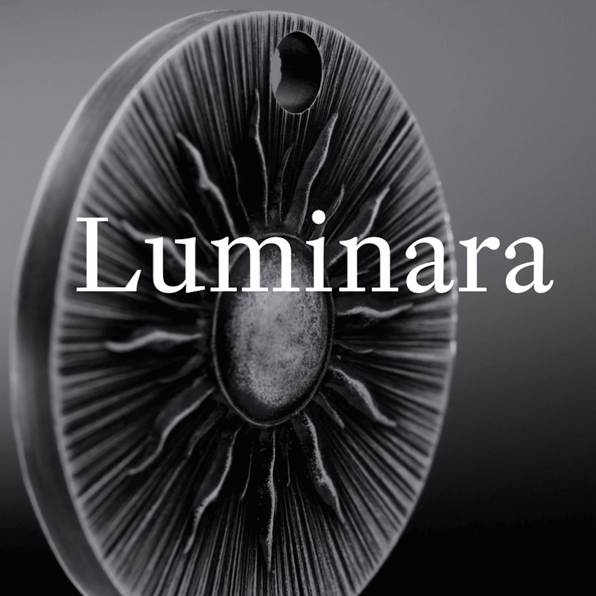 Close-up of 2026 Cook Islands Talisman Luminara 1 oz Silver coin, minted in 2026, featuring intricate design and an.