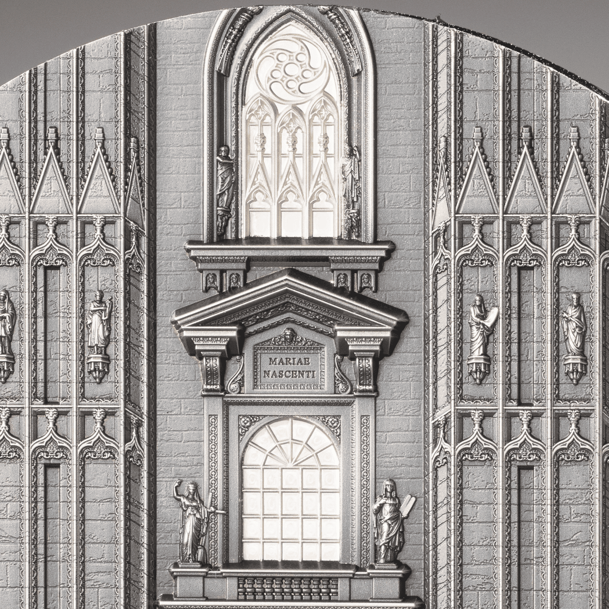 Intricate 2026 Cook Islands Tiffany Art Portals Milan x Prague 3 oz Silver Antiqued Coin, minted by the Royal Canad.