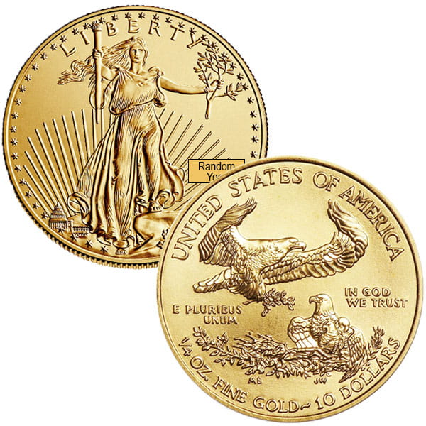 American Eagle 1/4 oz Gold BU Coin (Random Year) - Image 5