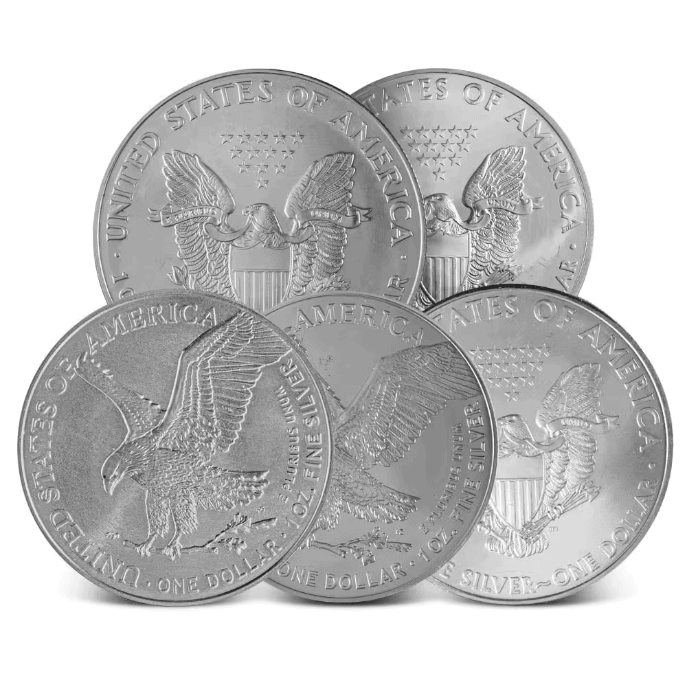 Obverse view of 1 oz Silver American Eagle coin, 2023, US Mint, featuring iconic eagle design, perfect for collecto.