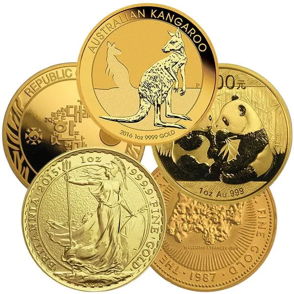 Australian Kangaroo 1 oz Gold Coin, 2016, Perth Mint, vivid angle showcasing detailed kangaroo design, 1 oz weight,.