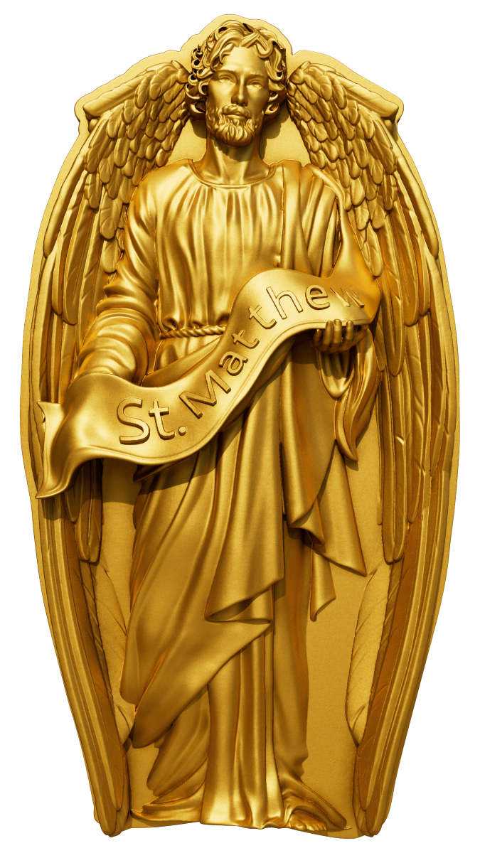 2025 Cameroon 12 Apostles St. Matthew 2 oz Silver Gilded Shaped Coin