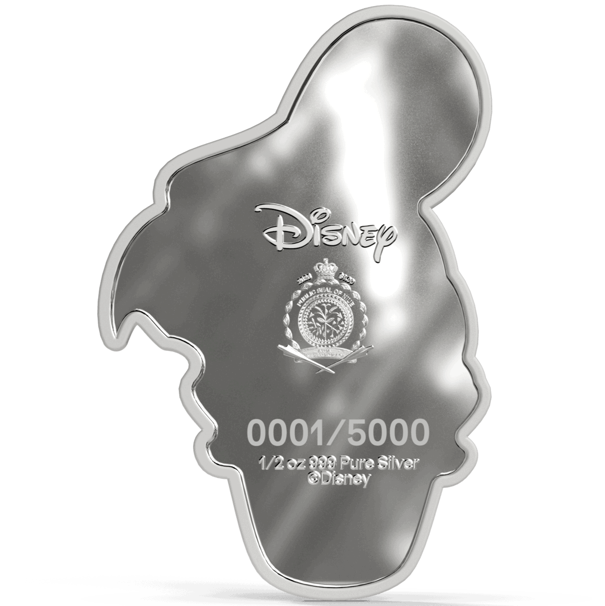 Silver coin featuring Mickey Mouse's iconic silhouette, 2026, Niue mint, 0.5 oz weight, Disney theme, perfect for c.