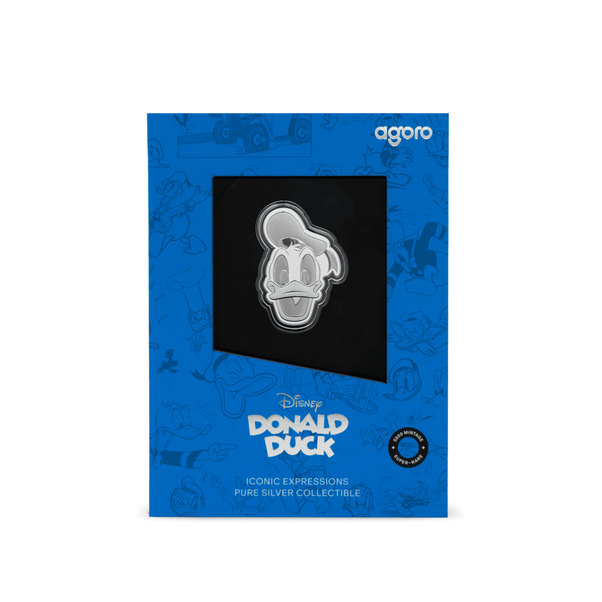 Shiny Donald Duck 2026 Agoro Niue Disney silver coin, 0.5 oz, minted by Agoro, featuring iconic expressions from a.