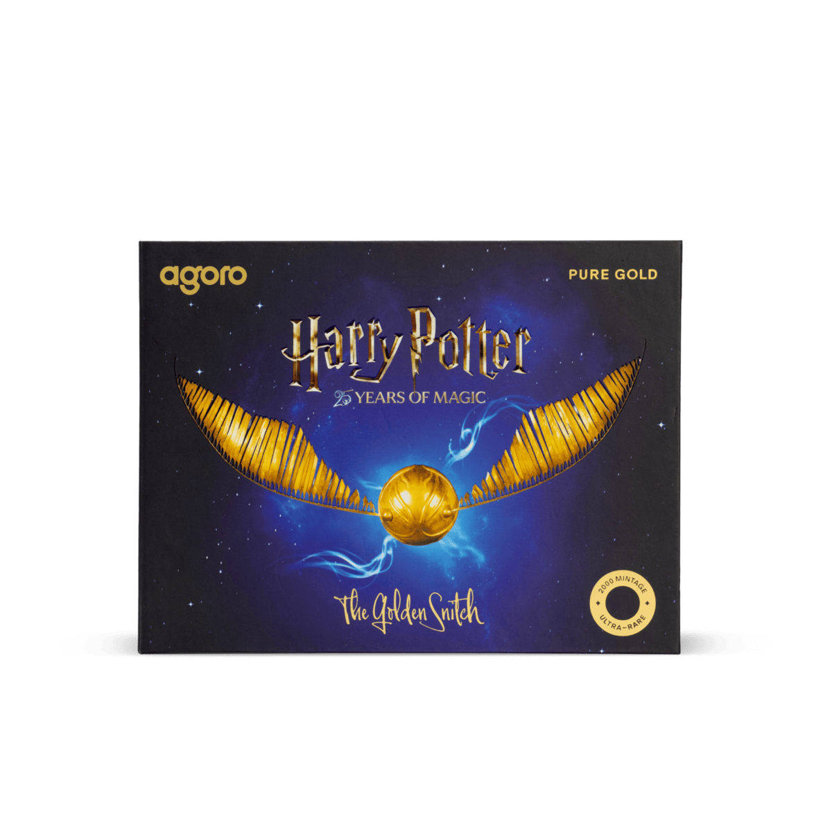 The Golden Snitch 1g Gold Coin, 2026 Agoro Niue Harry Potter, minted in 2026, angled view, 1 gram pure gold, collec.