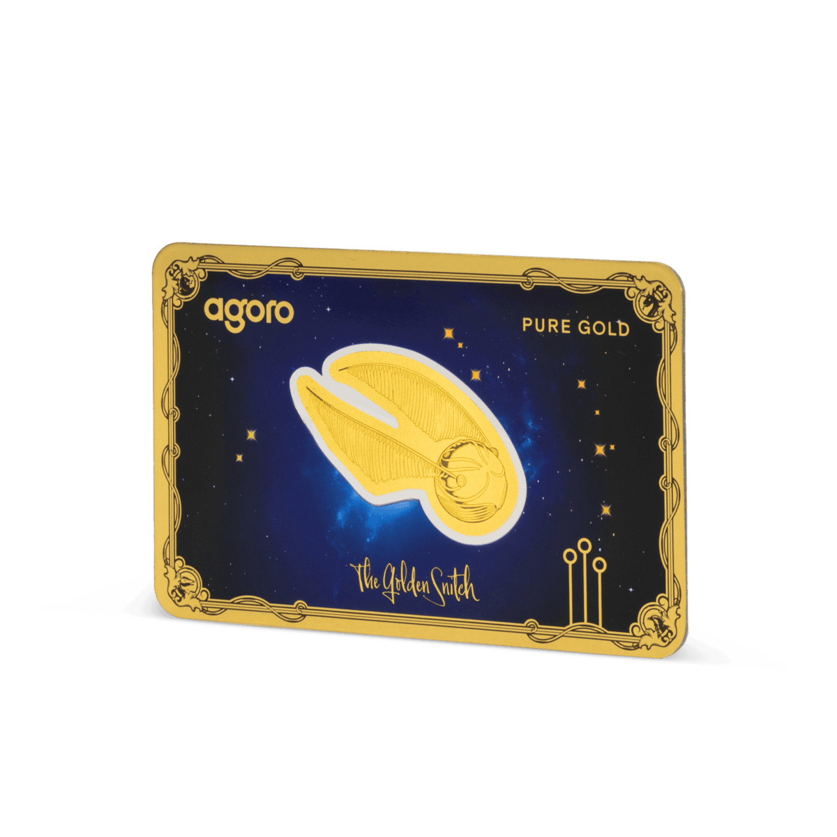 The Golden Snitch Harry Potter 25th Ann. 1g Gold Coin, Niue, angled view, 2026, mint: GR, weight: 1g, themed collec.