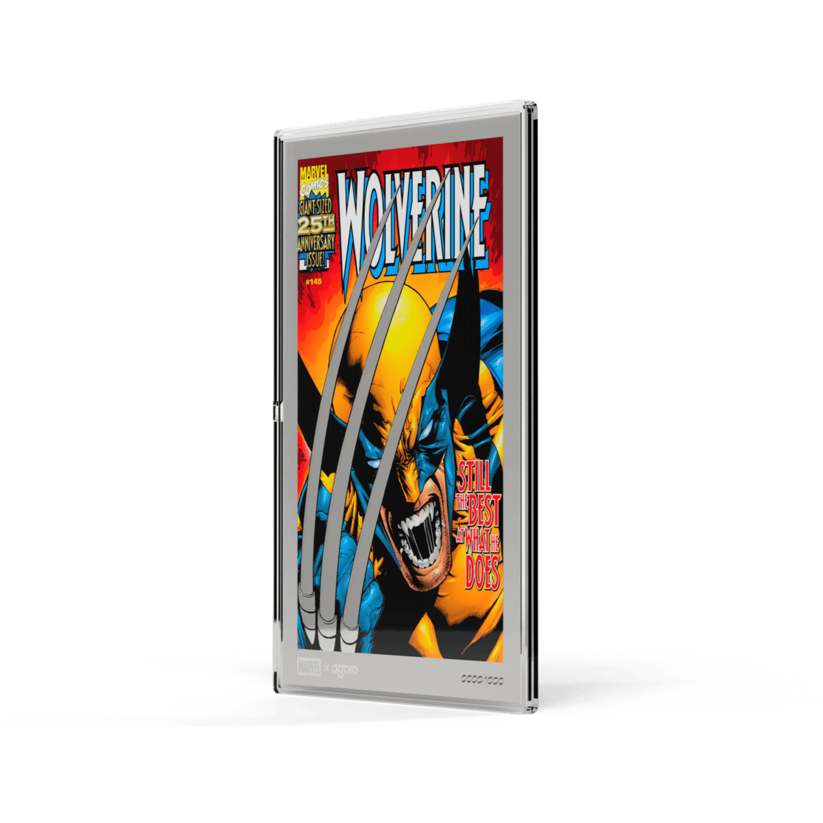 Wolverine 2026 Niue Marvel COMIX silver coin, 1 oz, struck by the mint, featuring dynamic comic cover art, perfect.