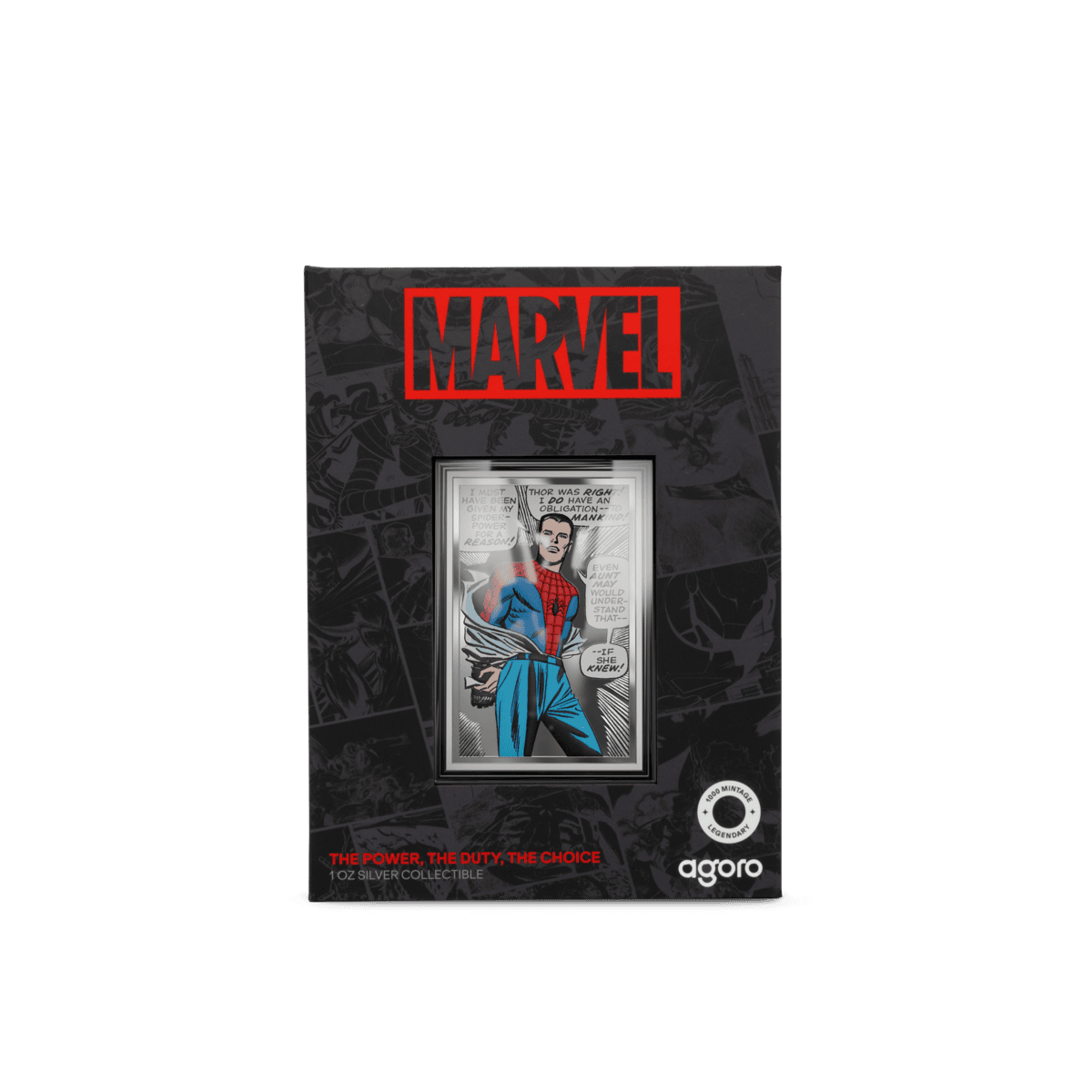 Crucial angle, 2026, Niue mint, 1 oz silver coin featuring Spider-Man from Marvel, showcasing detailed design and v.