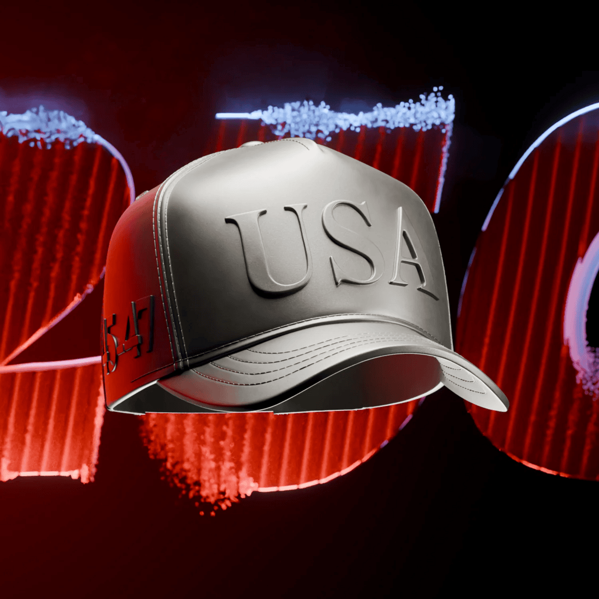 Crucial angle of 2026 USA 250th Anniversary silver sculpture, minted in 2026, 1 oz weight, featuring a patriotic ha.