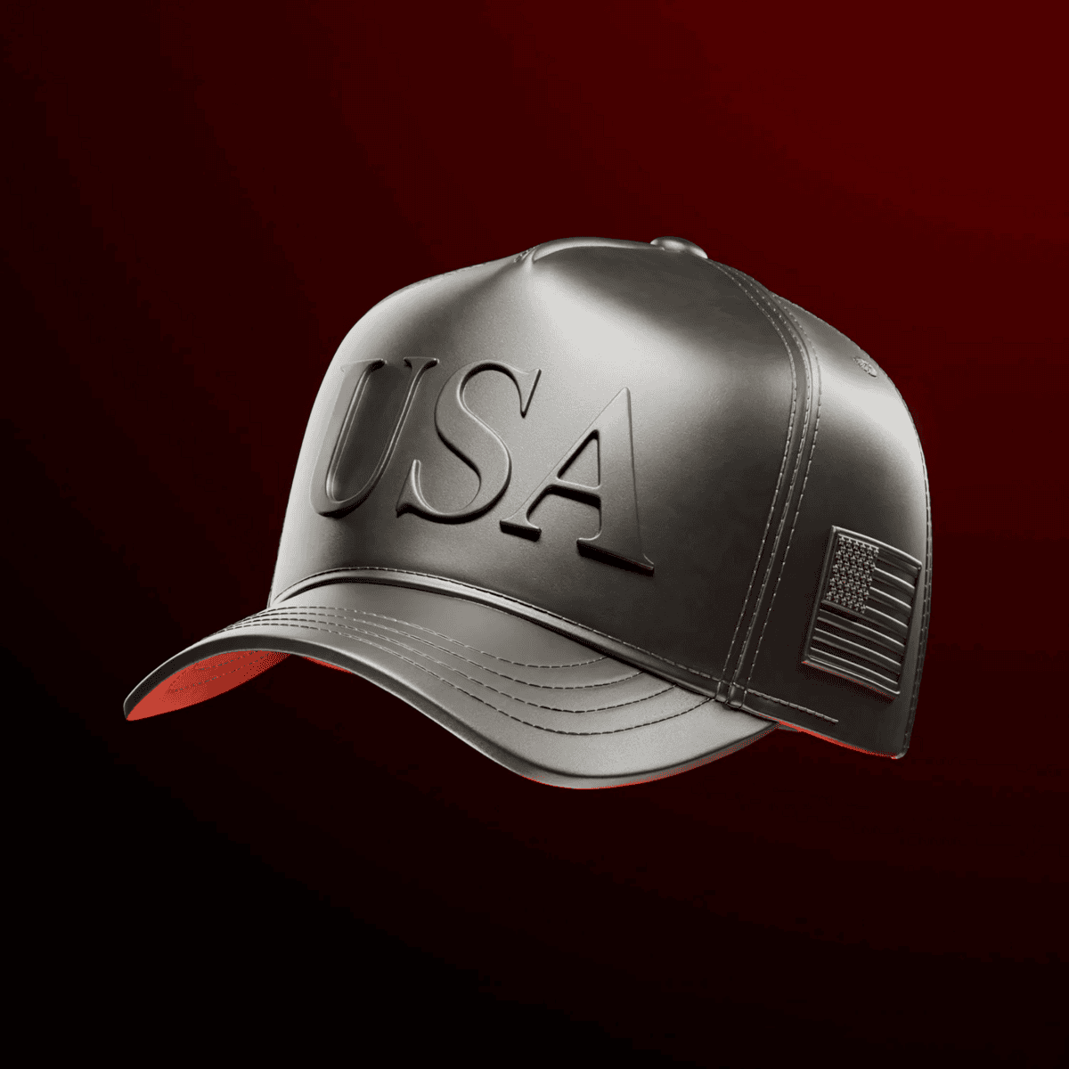 Bold, angled shot of the 2026 America’s 250th Anniversary USA Hat silver sculpture, minted in 2026, 1 oz weight, wi.