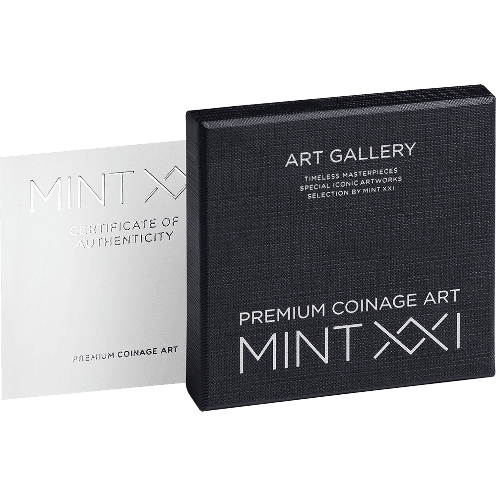 The Kiss Gustav Klimt 1 oz Silver Digital Printed Coin GR Reserve Box, Cameroon Art Gallery, 2026, minted by Mint X.