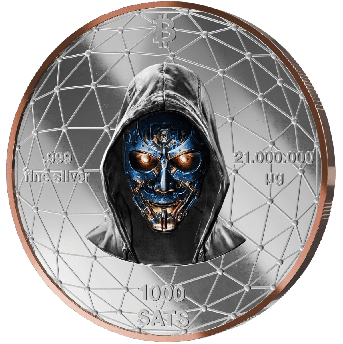 Germany Satoshi Project Bitcoin Octopus coin, 2026, made by GR Mint, 21g silver, featuring a futuristic octopus des.