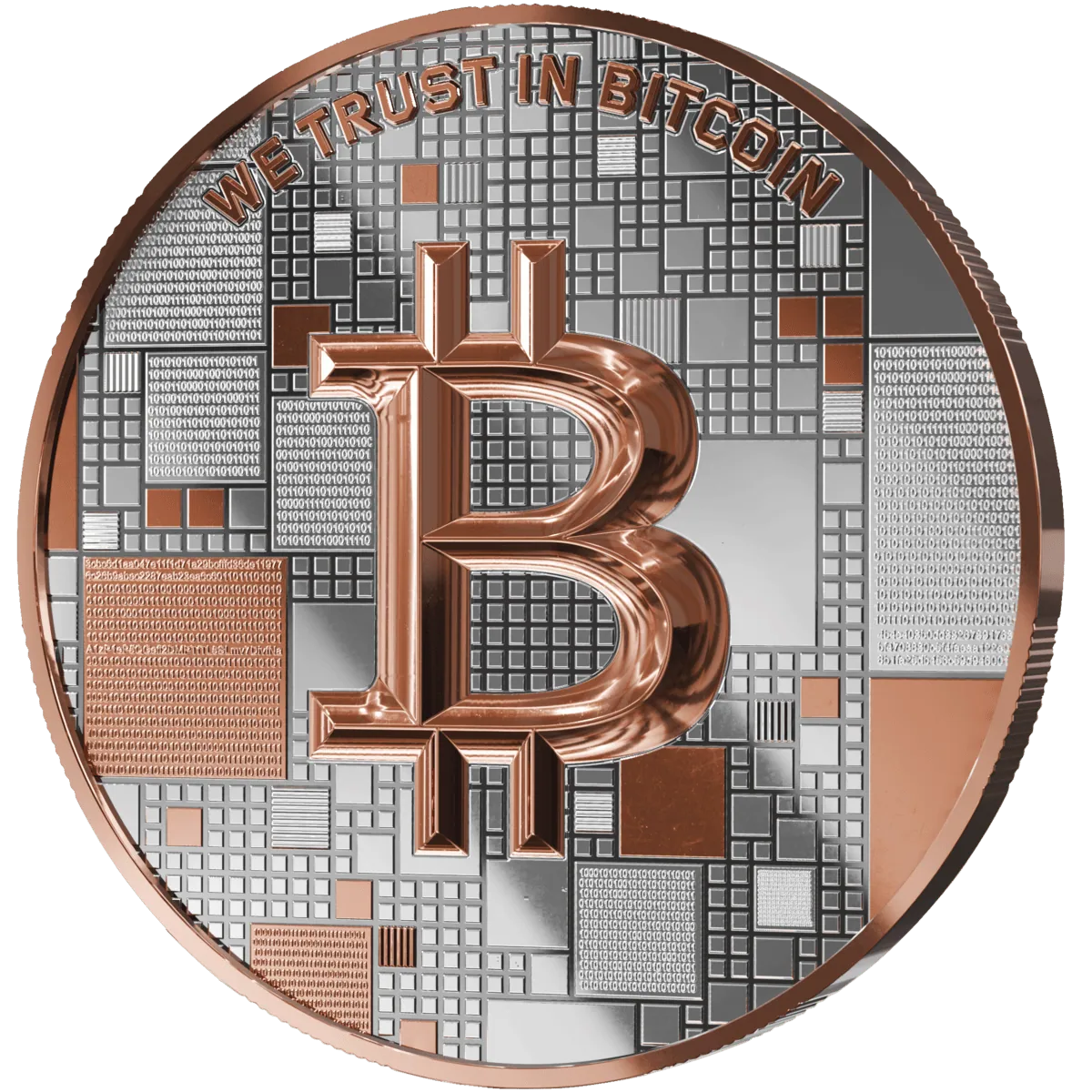 A detailed, angled view of the 2026 Germany Satoshi Project Bitcoin Octopus 21 Gram Silver Gilded Colorized Coin, m.