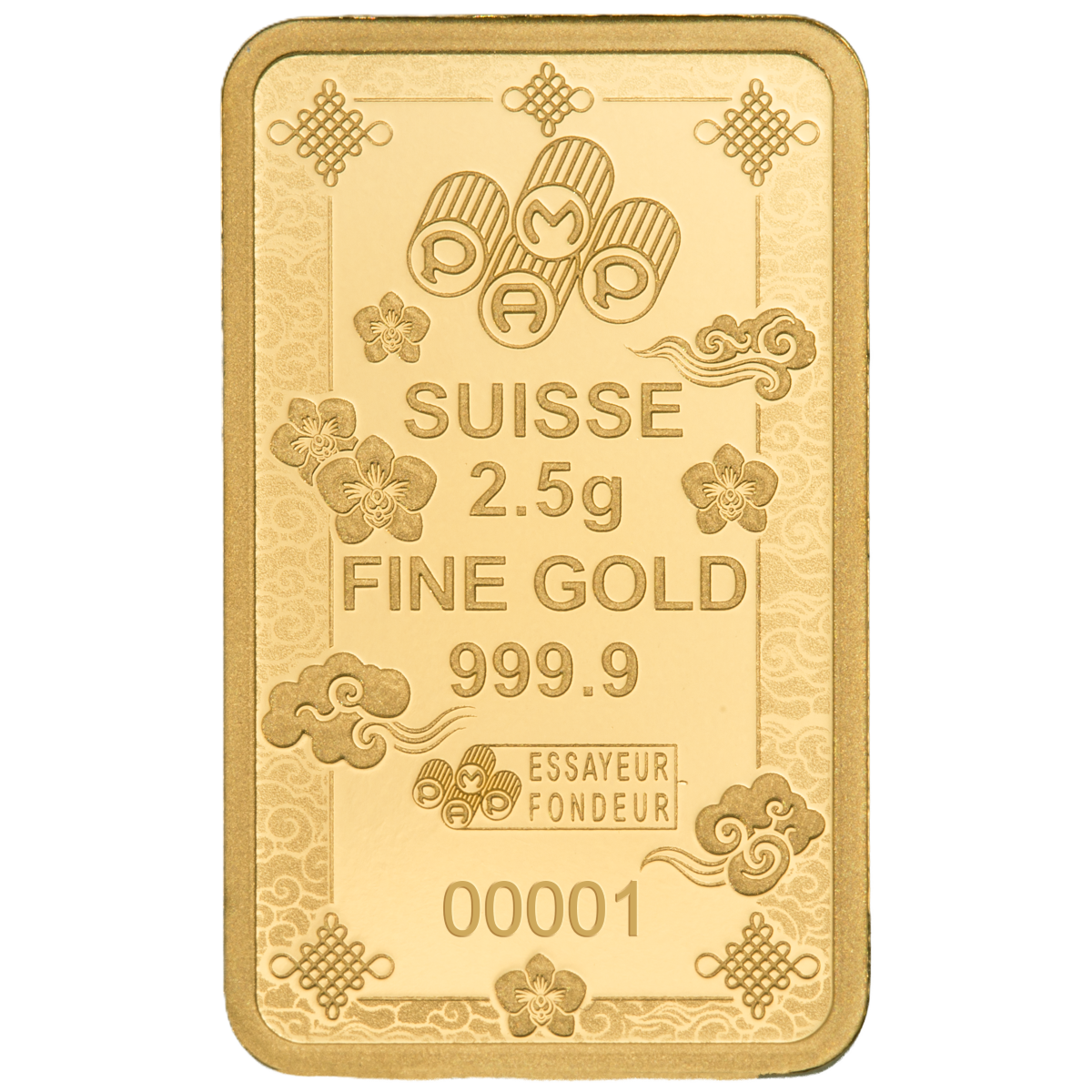 2026 PAMP Lucky Cat 2.5 Gram Gold Proof-Like Bar in Assay Card