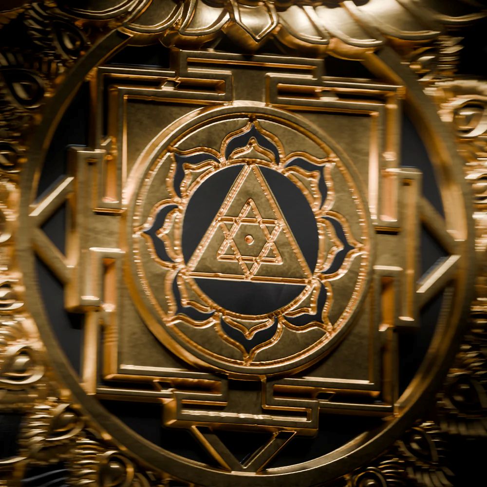 Samoa Axe of Ganesha Parashu 5 oz Silver Gilded coin, 2026, mint, detailed angle, featuring divine symbol and intri.