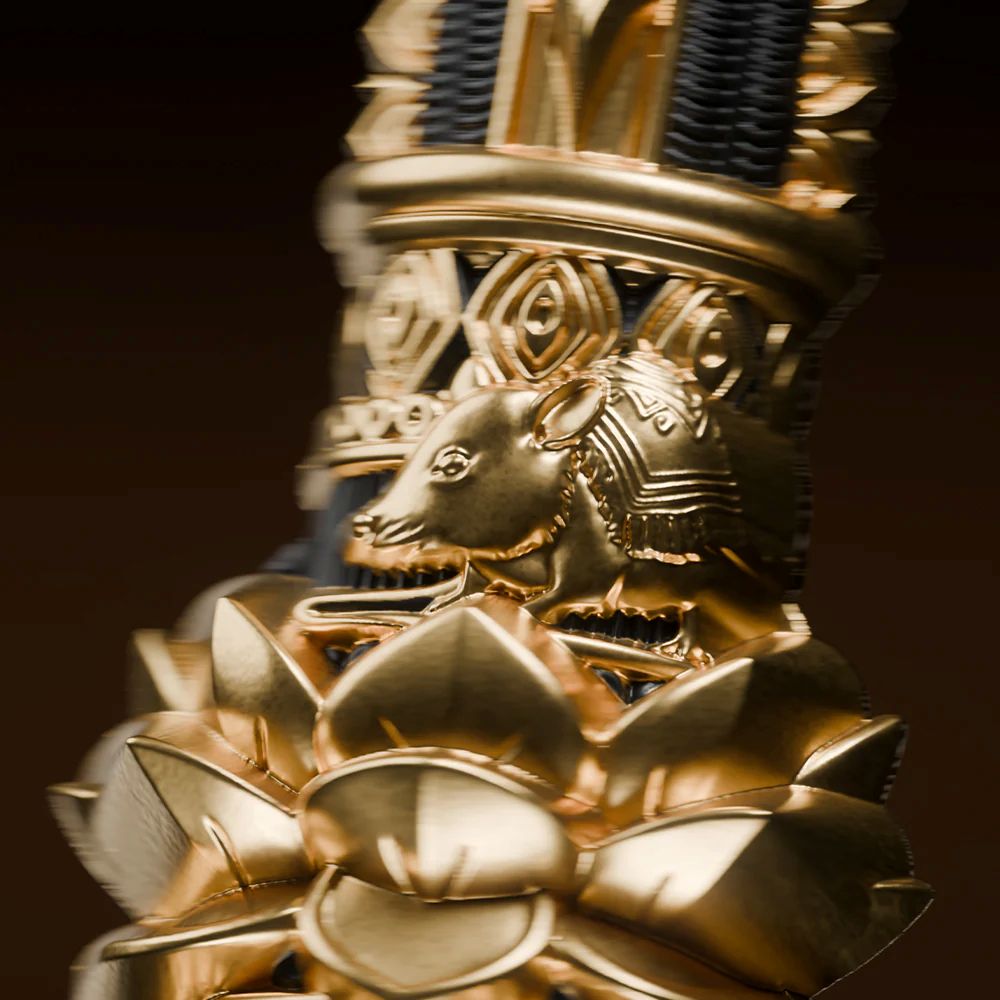 Samoa Axe of Ganesha Parashu 5 oz Silver Gilded coin, front angle, 2026, GR Mint, 5 oz weight, with Ganesha theme.