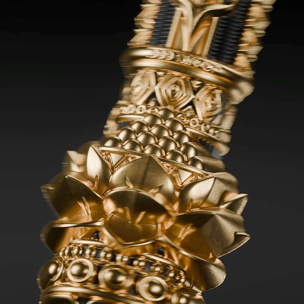 Intricate Samoa Axe of Ganesha Parashu 5 oz Silver Gilded coin, 2026, Mint, detailed craftsmanship, showcasing divi.