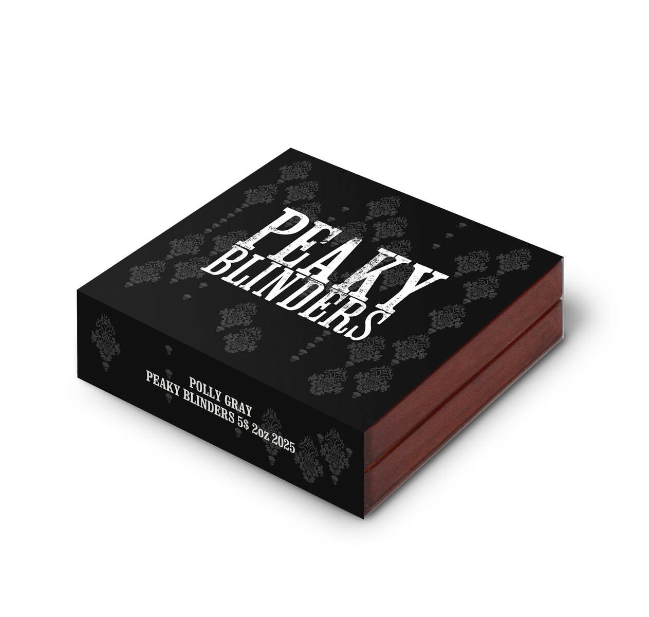 Niue 2025 Peaky Blinders Polly Gray 2 oz silver high relief black proof coin, minted in 2025, showcasing detailed d.