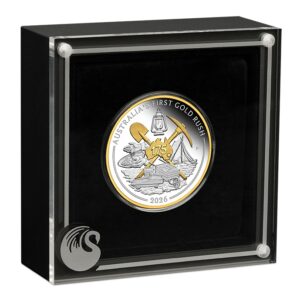 1oz Silver Proof Gilded Coin showing the distinctive gold and silver two-tone effect