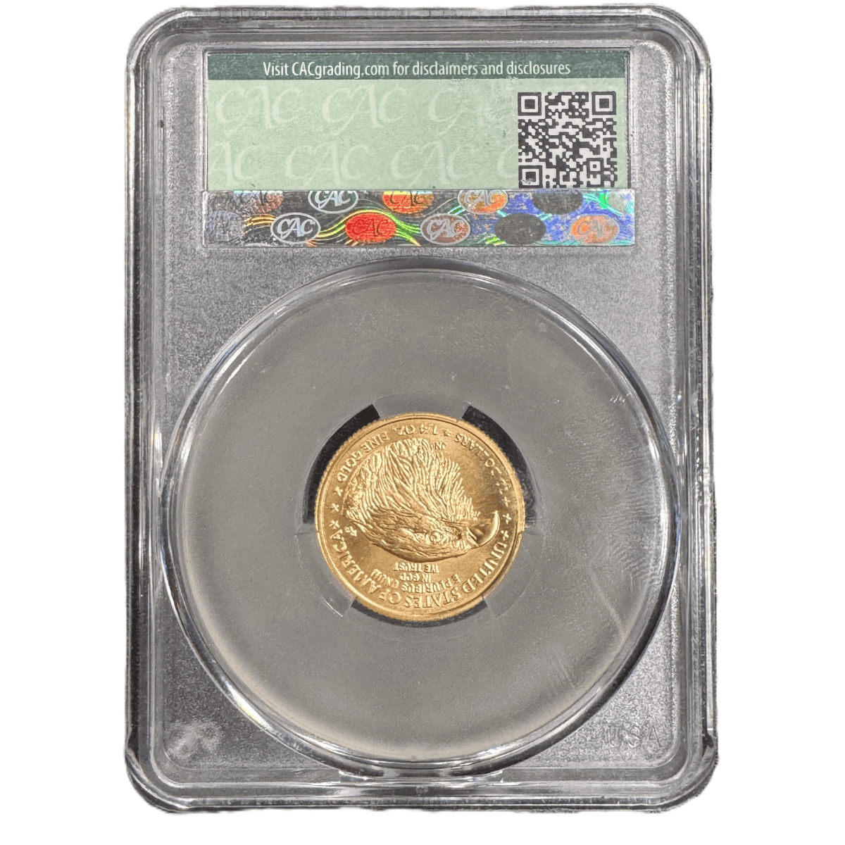 Shiny gold American Eagle coin, 2025, minted by US Mint, 0.25 oz, featuring Presidential Signature Eagle design, an.