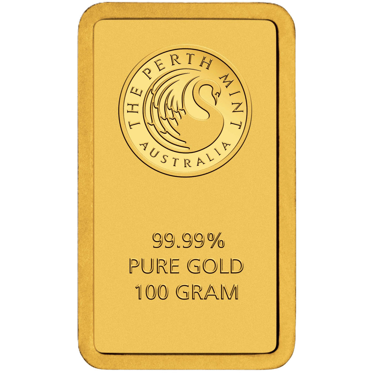 The Perth Mint Australia 2026 Kangaroo 100g Gold Minted Bar in Assay Card, front angle.