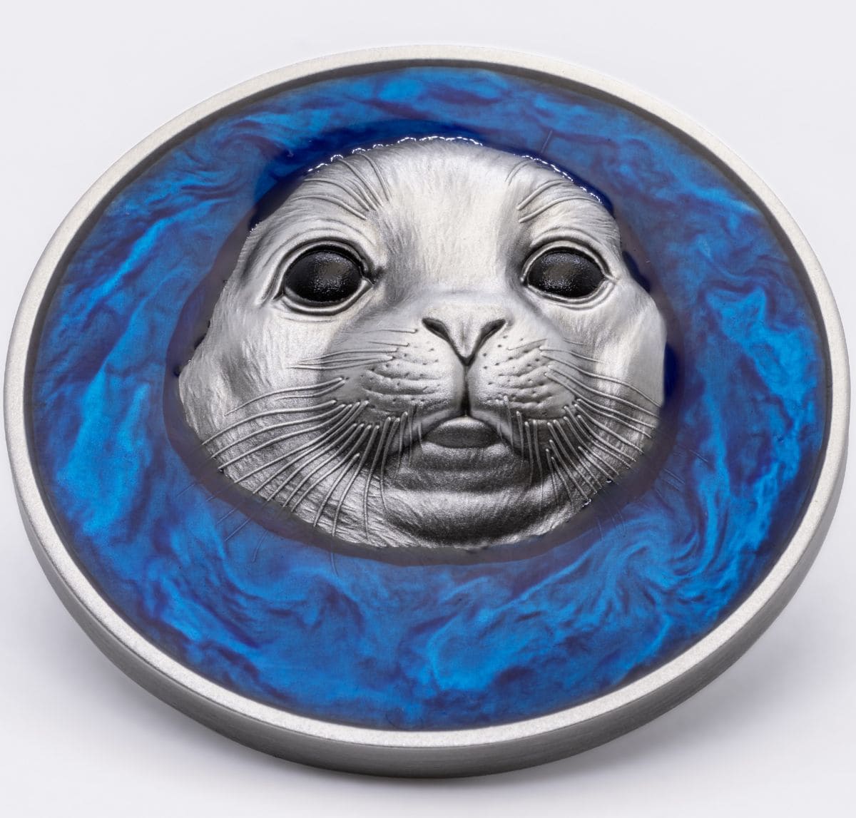 Cameroon 2026 above surface seal 1 oz silver proof coin, 2026, GR mint, detailed enameled surface, collectible mari.